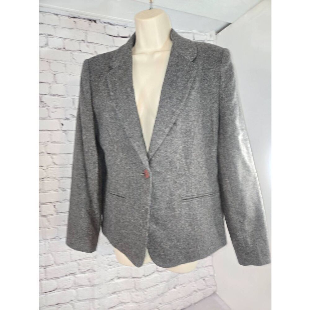Adolfo Studio Vintage Women's Size 10 Grey 100% Wool Blazer
